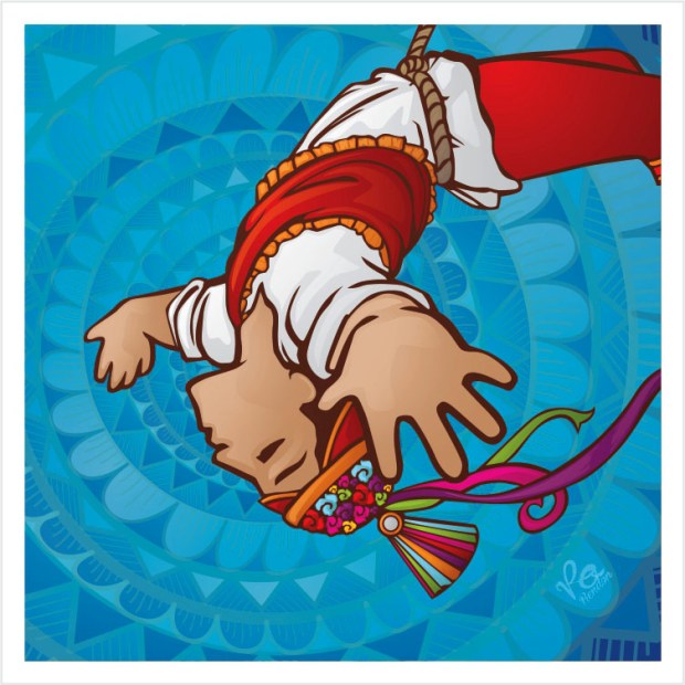 volador de papantla by Veronik Ilustra inspired by the sky dancers in Papantla Veracruz México