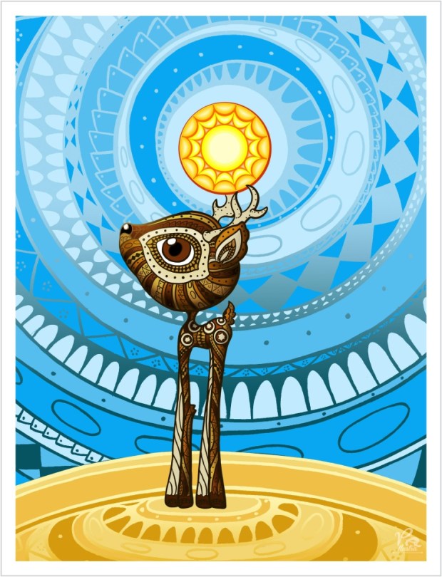 Wirikuta by Veronik Ilustra Illustration inspired in the legend of the huichol mexican culture